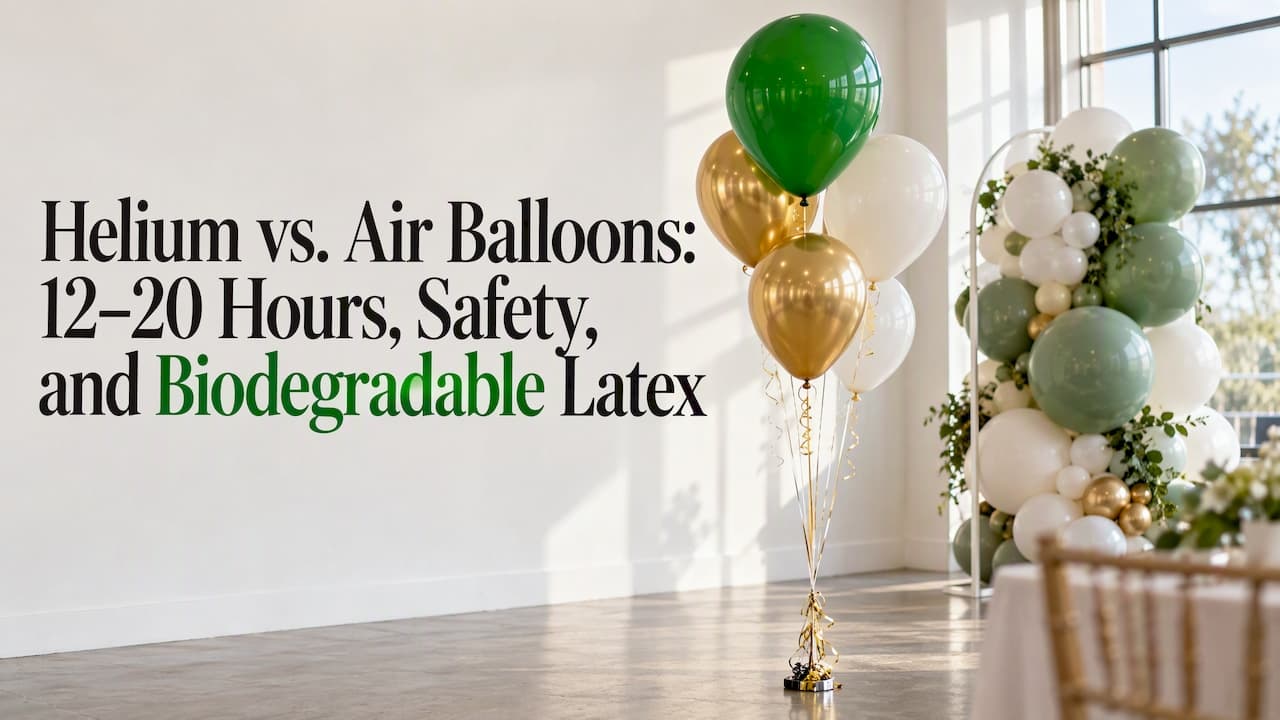 Helium vs. Air Balloons: 12–20 Hours, Safety, and Biodegradable Latex